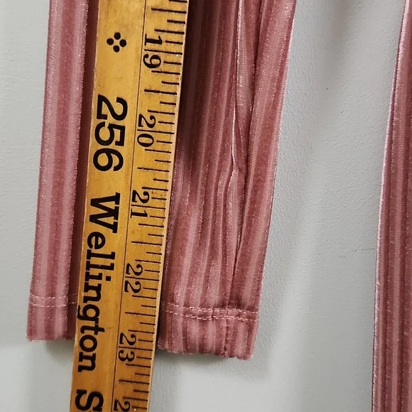 Dynamite Pink Ribbed Velvet Midi Dress – Long Sleeve Bodycon - Picture 15 of 15